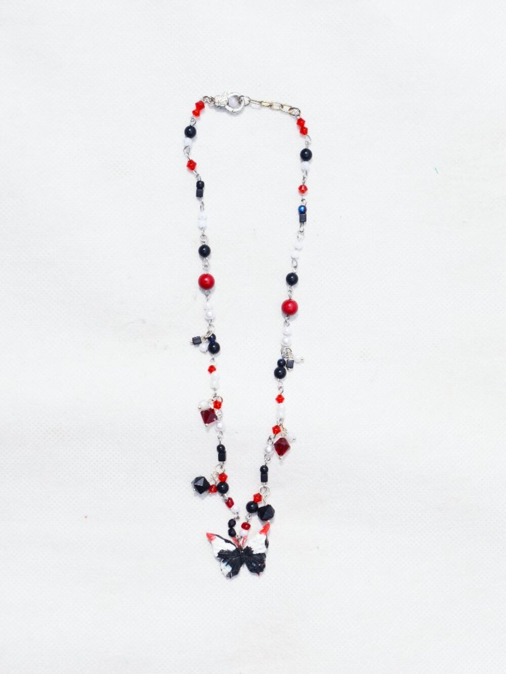 Upcycled Butterfly Necklace - Handmade Recycled Jewelry